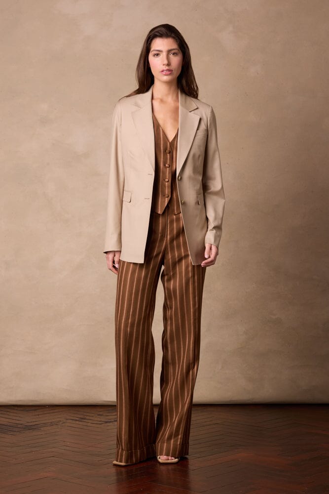 Lily Jacket (Longline) - Sand Wool