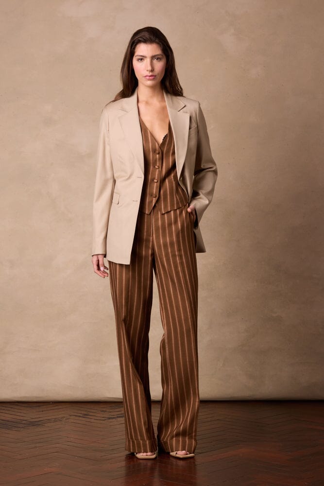Lily Jacket (Longline) - Sand Wool
