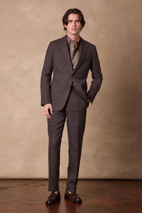 Liam / Como Suit - Brown Wool Silk Linen