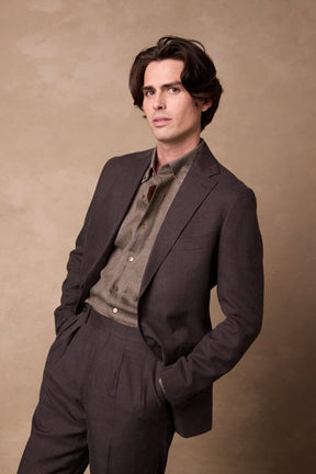 Liam / Como Suit - Brown Wool Silk Linen