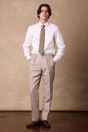 Luka / Como Suit - Taupe Wool Silk Linen