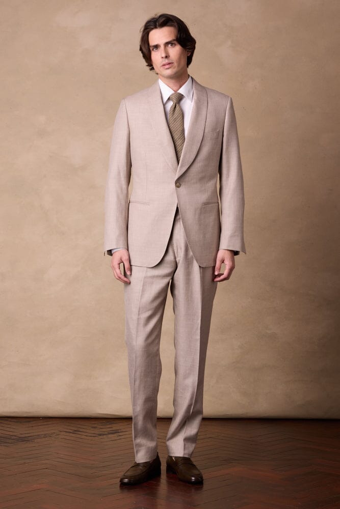 Luka / Como Suit - Taupe Wool Silk Linen