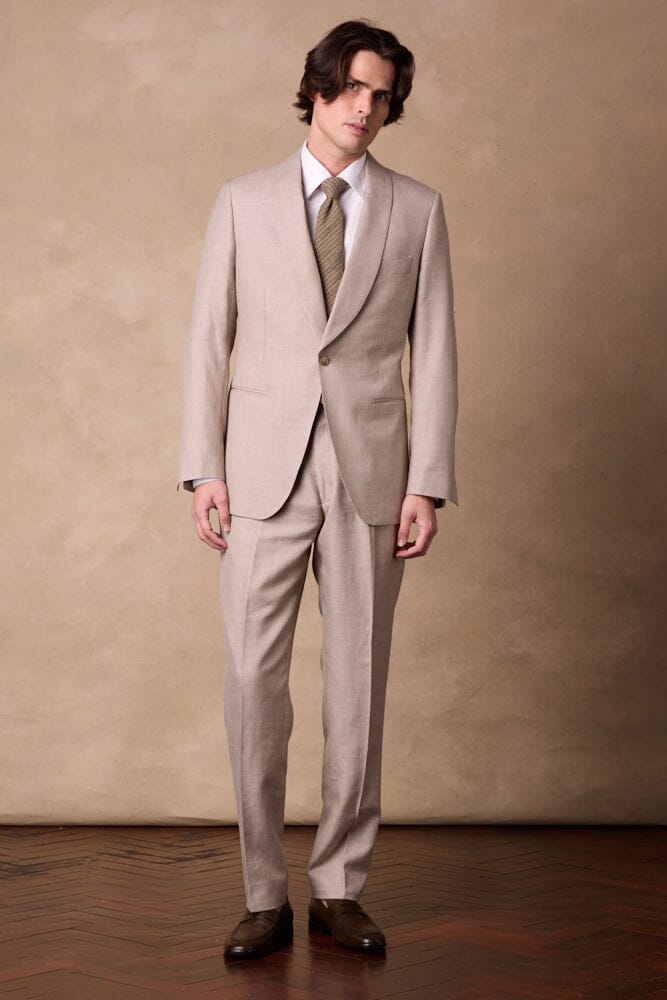 Luka / Como Suit - Taupe Wool Silk Linen