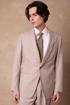 Luka / Como Suit - Taupe Wool Silk Linen