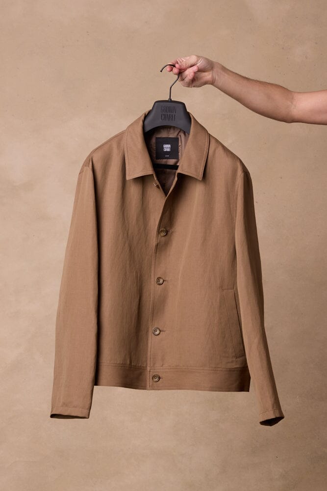 Blouson Jacket - Honey Brown Wool Linen