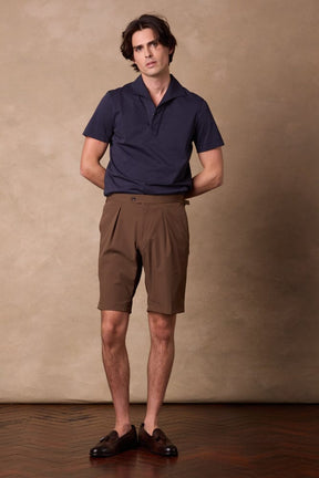 Bailey Casual Shorts - Brown Nylon Spandex