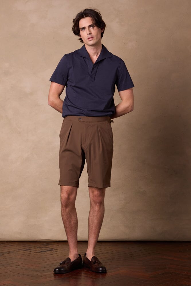 Bailey Casual Shorts - Brown Nylon Spandex