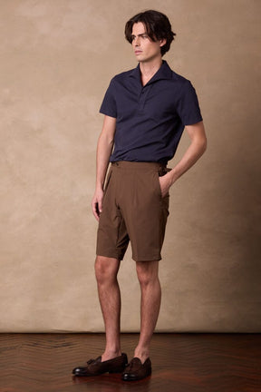 Bailey Casual Shorts - Brown Nylon Spandex