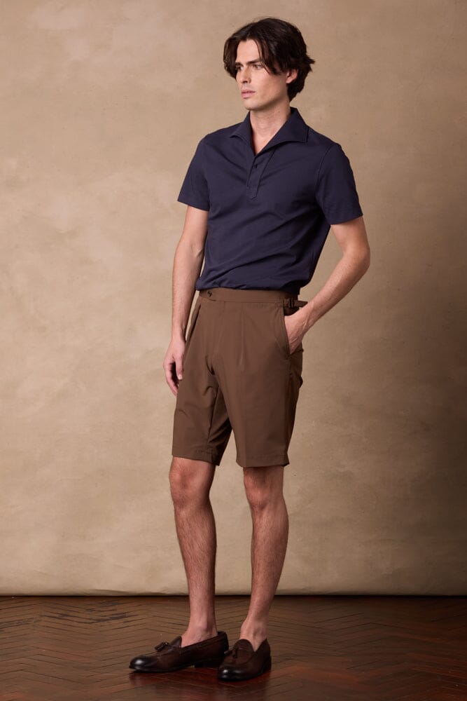 Bailey Casual Shorts - Brown Nylon Spandex