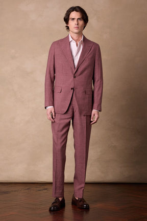 Jonah 10 / Como Suit - Dusty Red Wool Silk Linen