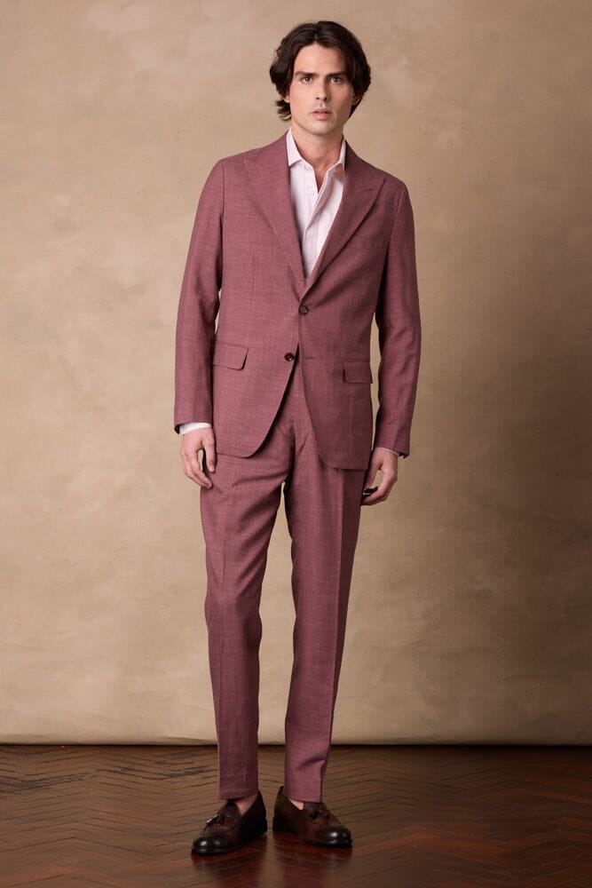Jonah 10 / Como Suit - Dusty Red Wool Silk Linen