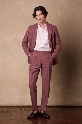Jonah 10 / Como Suit - Dusty Red Wool Silk Linen