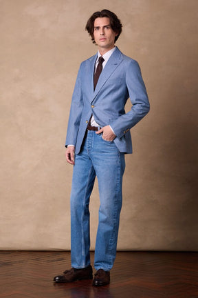 Jonah 10 Blazer - Sky Blue Wool Denim