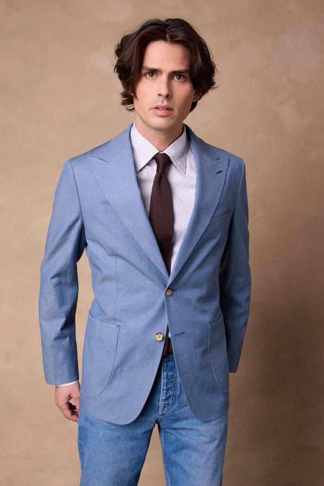Jonah 10 Blazer - Sky Blue Wool Denim