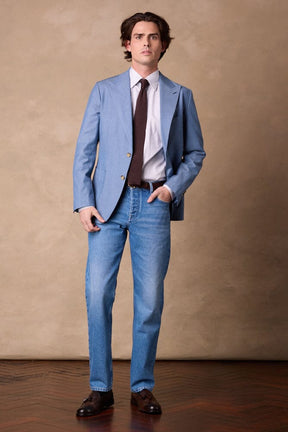 Jonah 10 Blazer - Sky Blue Wool Denim