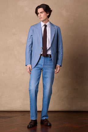 Jonah 10 Blazer - Sky Blue Wool Denim