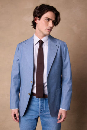 Jonah 10 Blazer - Sky Blue Wool Denim