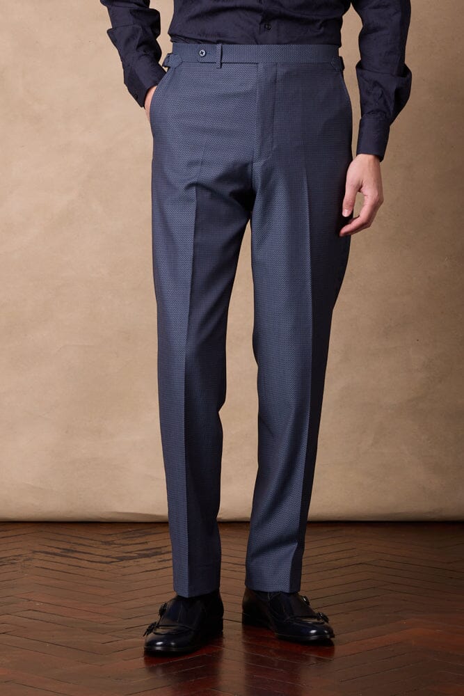 Jonah 10 / Como Suit - Blue Sharkskin Waves Wool