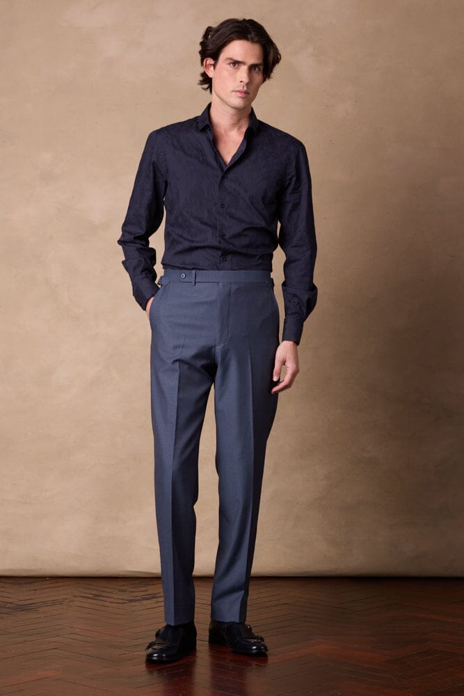 Pilot (SCA) Shirt - Navy with Tonal Floral