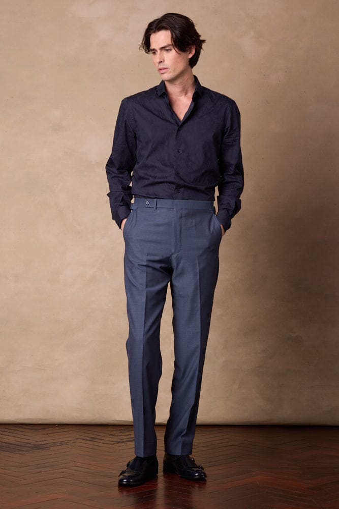 Pilot (SCA) Shirt - Navy with Tonal Floral