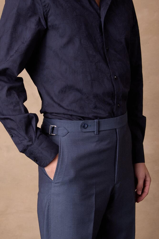 Jonah 10 / Como Suit - Blue Sharkskin Waves Wool