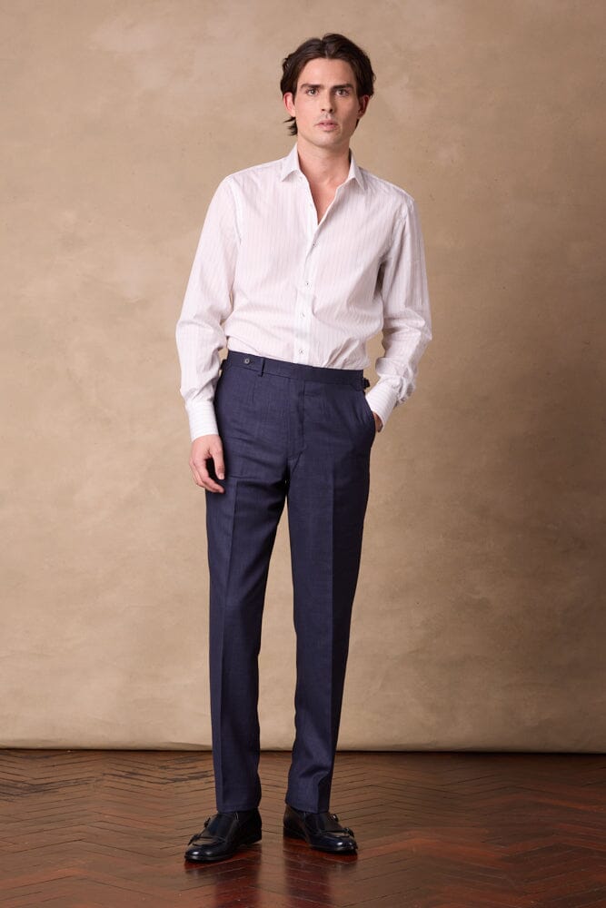 Pilot (BC) Shirt - White with Black Thin Stripe