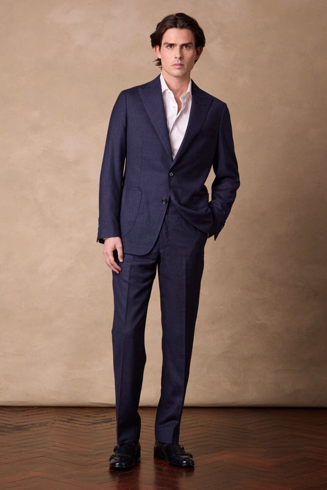Lenni / Como Suit - Navy Blue Wool Linen