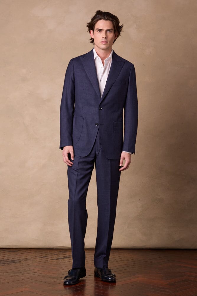 Lenni / Como Suit - Navy Blue Wool Linen