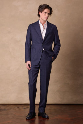 Lenni / Como Suit - Navy Blue Wool Linen