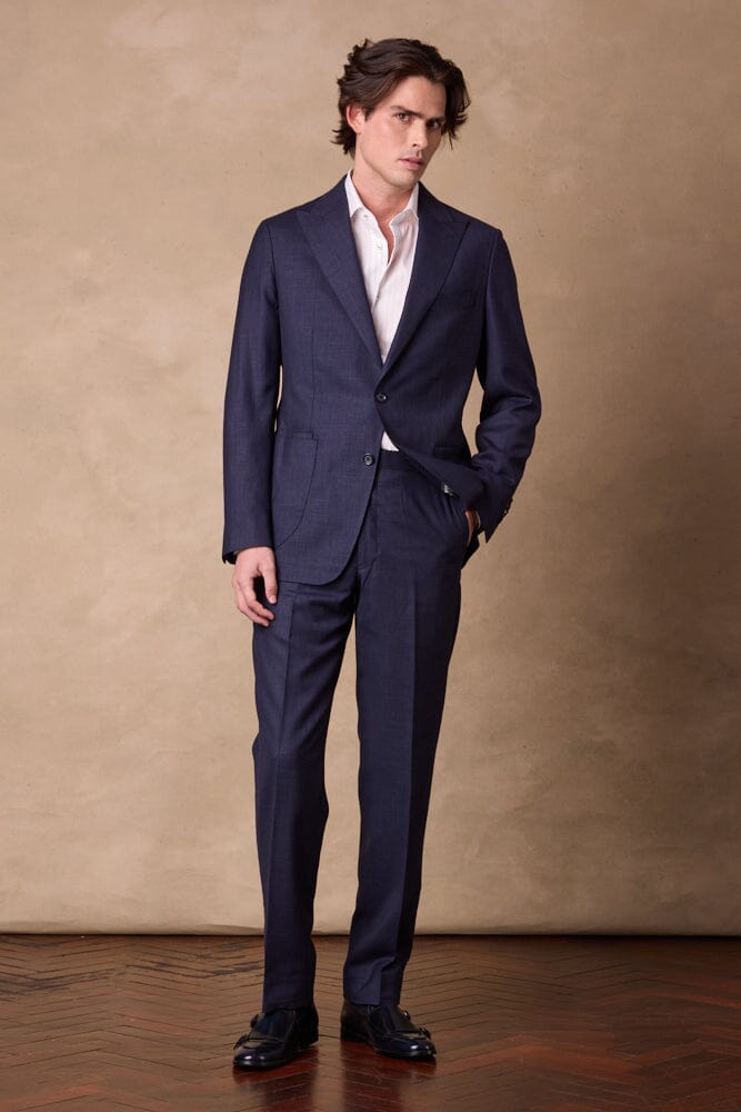 Lenni / Como Suit - Navy Blue Wool Linen