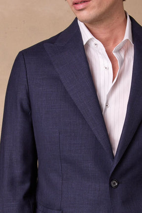 Lenni / Como Suit - Navy Blue Wool Linen
