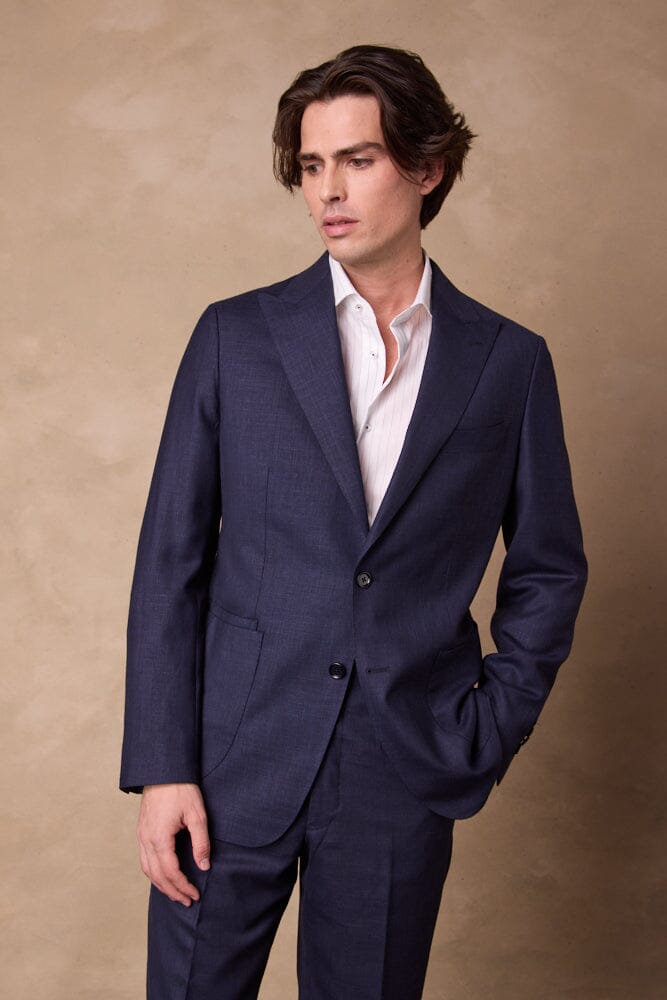 Lenni / Como Suit - Navy Blue Wool Linen
