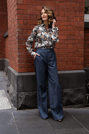 Victoria Shirt - Watercolour Floral Silk