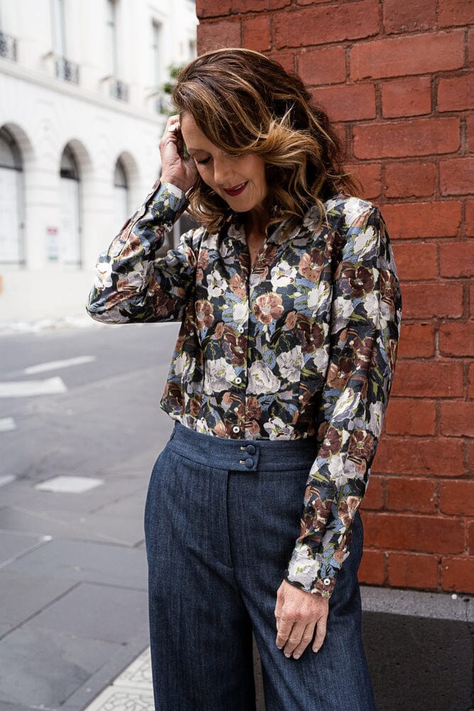 Victoria Shirt - Watercolour Floral Silk