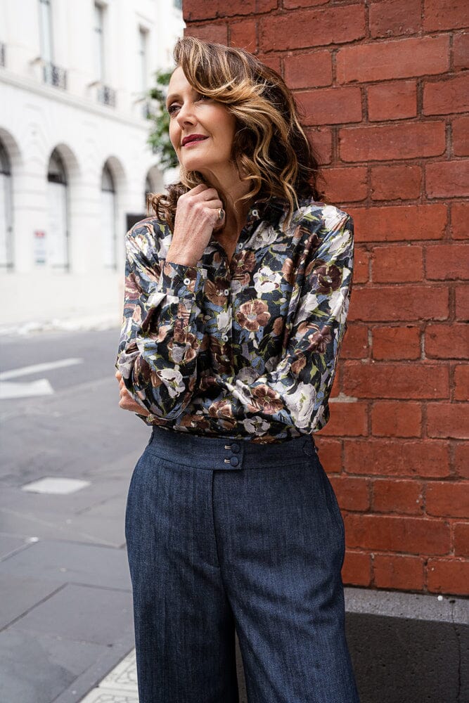 Victoria Shirt - Watercolour Floral Silk