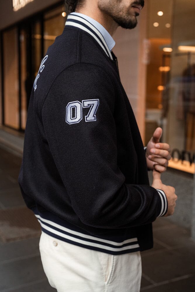 The 'GC' Varsity Bomber - Navy Wool