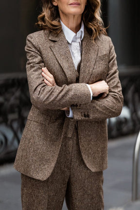 The Lily Suit - Coffee Brown Tweed