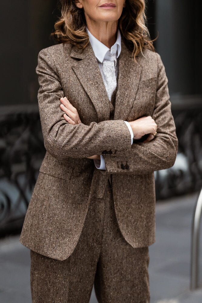 The Lily Suit - Coffee Brown Tweed