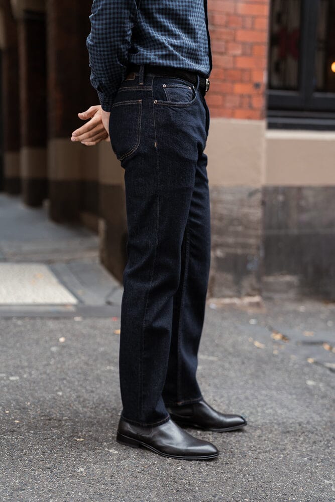 Straight Leg Jeans (RTW) - Dark Blue Rinse