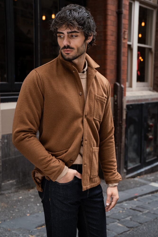 Ethan Overshirt - Toffee Wool Blend