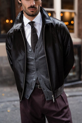 The Laurent Blouson - Black Cotton Blend