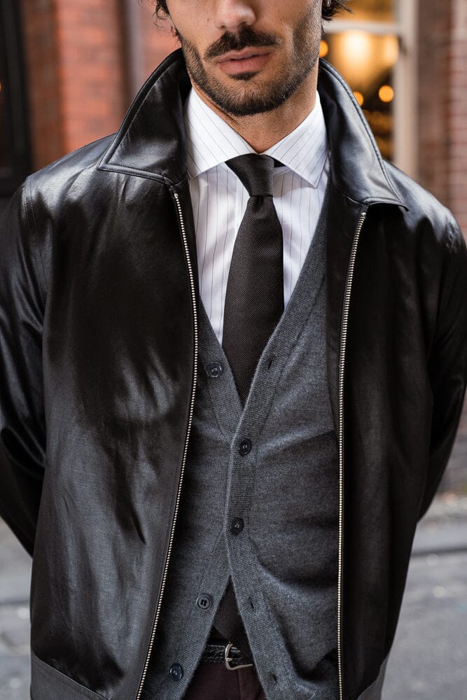 The Laurent Blouson - Black Cotton Blend