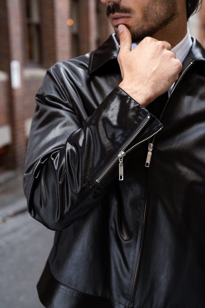 The Laurent Blouson - Black Cotton Blend