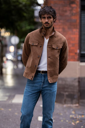 Harrington Jacket - Camel Moleskin