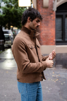 Harrington Jacket - Camel Moleskin
