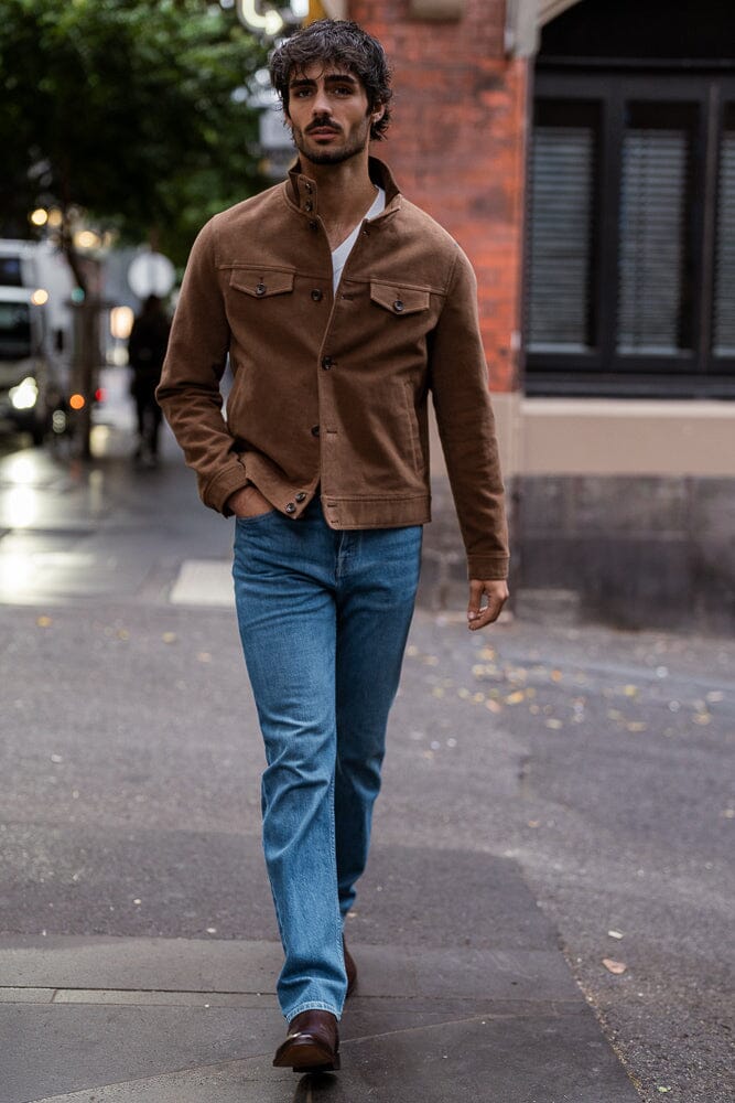 Harrington Jacket - Camel Moleskin