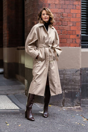 Colette Trench Coat - Sand Tech