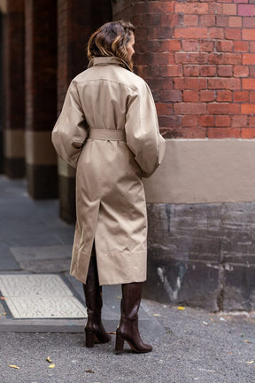 Colette Trench Coat - Sand Tech