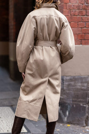 Colette Trench Coat - Sand Tech