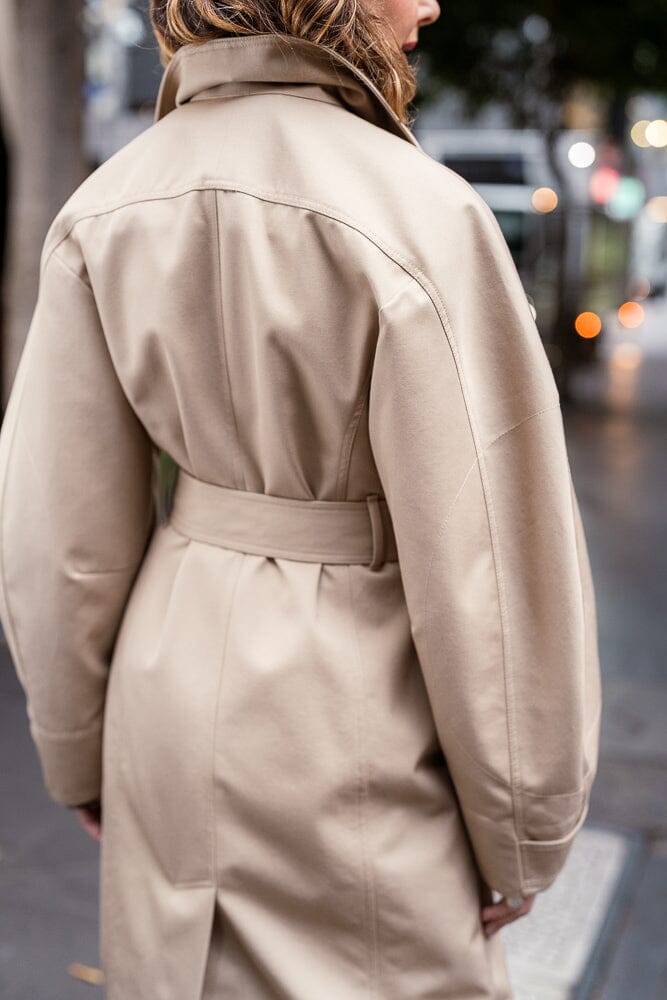 Colette Trench Coat - Sand Tech